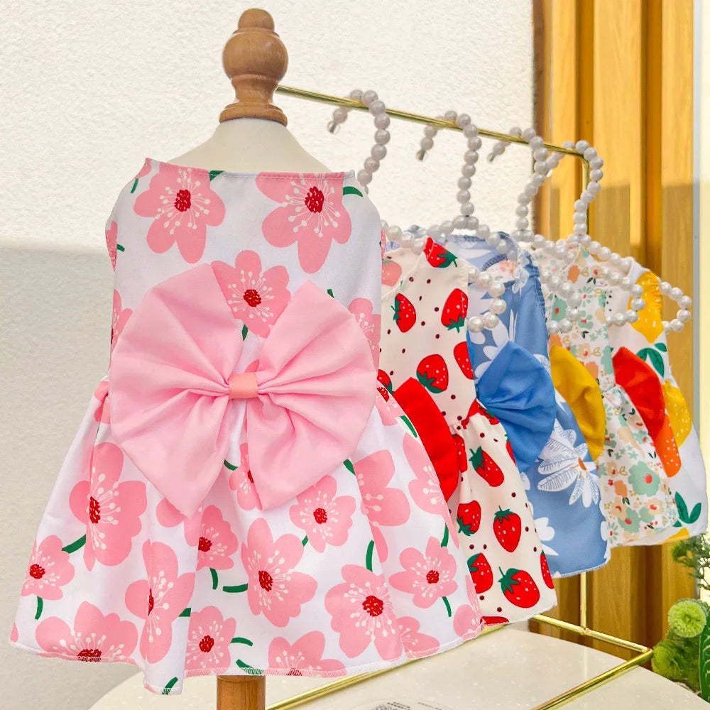 Cute Summer Dog Dress – Lightweight Flower Princess Skirt for Small Dogs & Cats