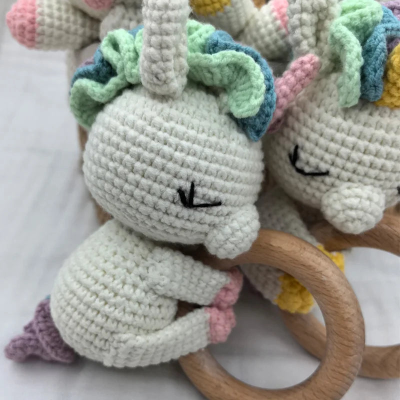 Baby Lovey Security Blanket with Animal Rattle – Soft Cotton Burp Cloth & Bib Combo (Newborn Shower Gift)