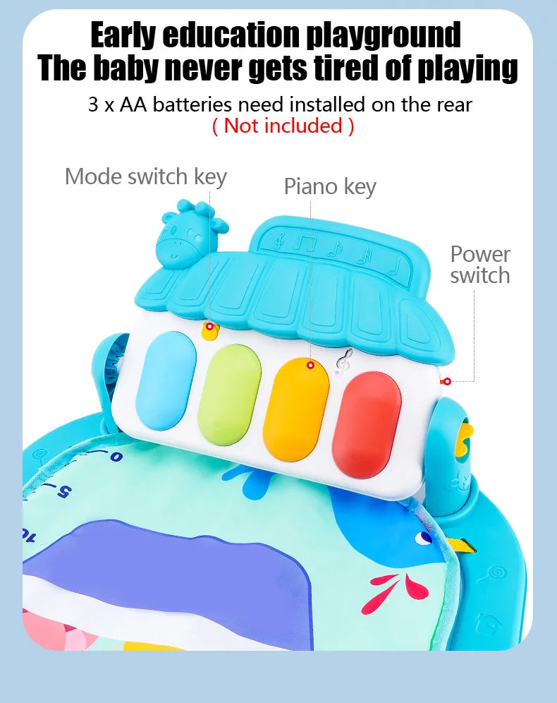 Baby Play Gym with Piano – Musical Activity Mat for Newborns & Toddlers (0–36 Months)