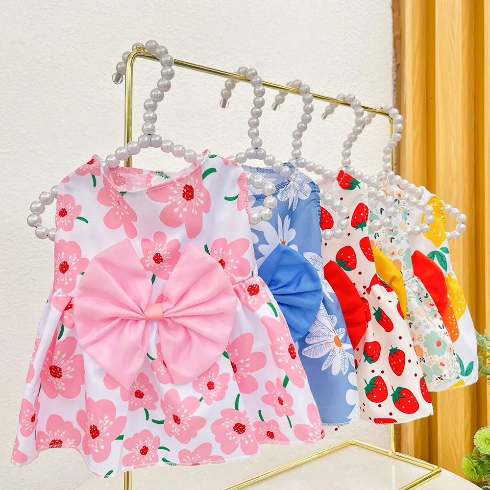 Cute Summer Dog Dress – Lightweight Flower Princess Skirt for Small Dogs & Cats