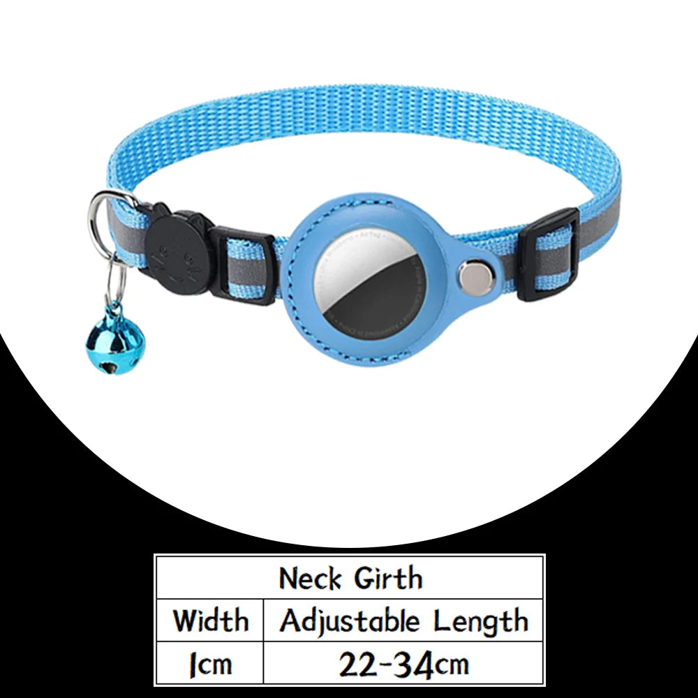 AirTag Cat Collar – Reflective Breakaway Safety Collar with Bell & Holder for Cats & Kittens