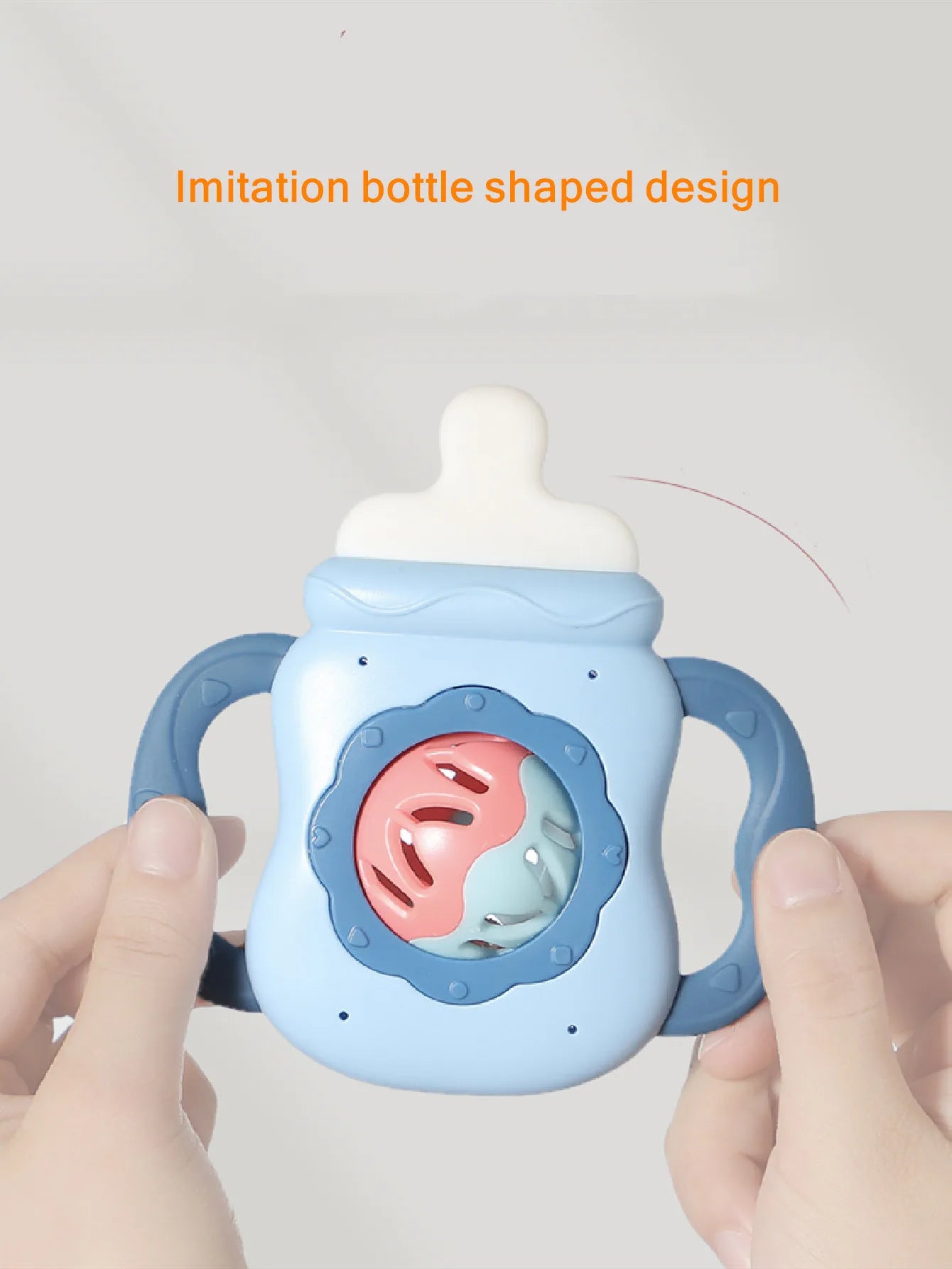 Baby Bottle Rattle Teether – Soft Handheld Toy for Newborns (BPA-Free, Bite-Safe)