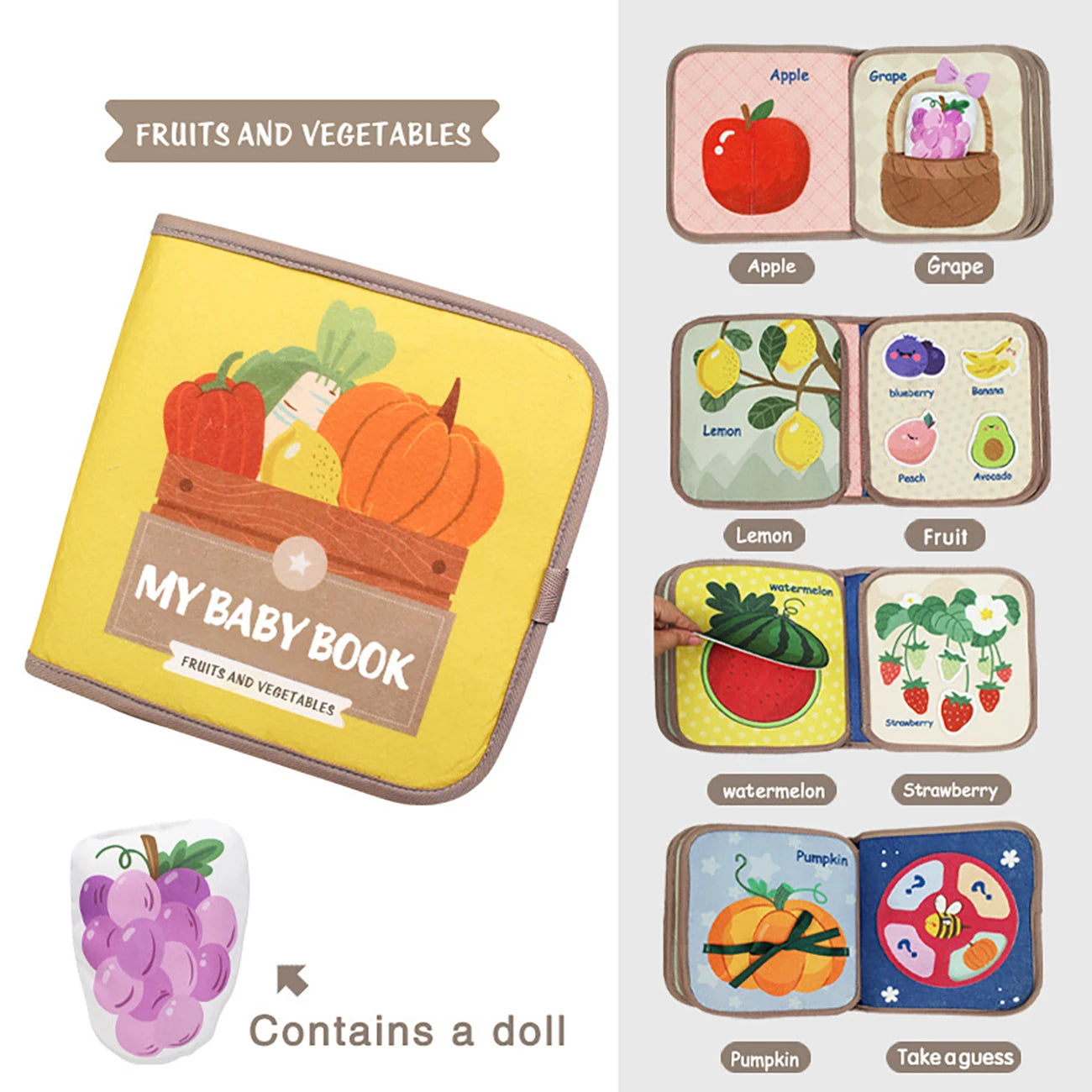 Soft Cloth Baby Books – Early Learning & Sensory Educational Toy Set for Infants & Toddlers | Parent-Child Interactive Books