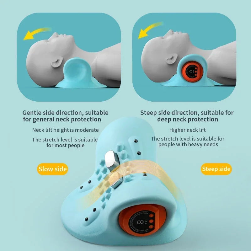 Electric Cervical Neck Massager Pillow – Spine Stretch, Shoulder Relaxation & Pain Relief Device