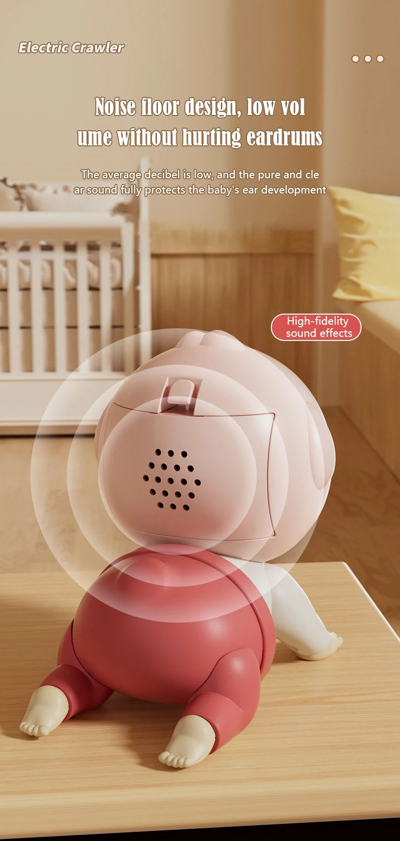 Electric Crawling Baby Toy with Sound – Moving Educational Doll for Toddlers 0-12 Months | Learning to Crawl Gift