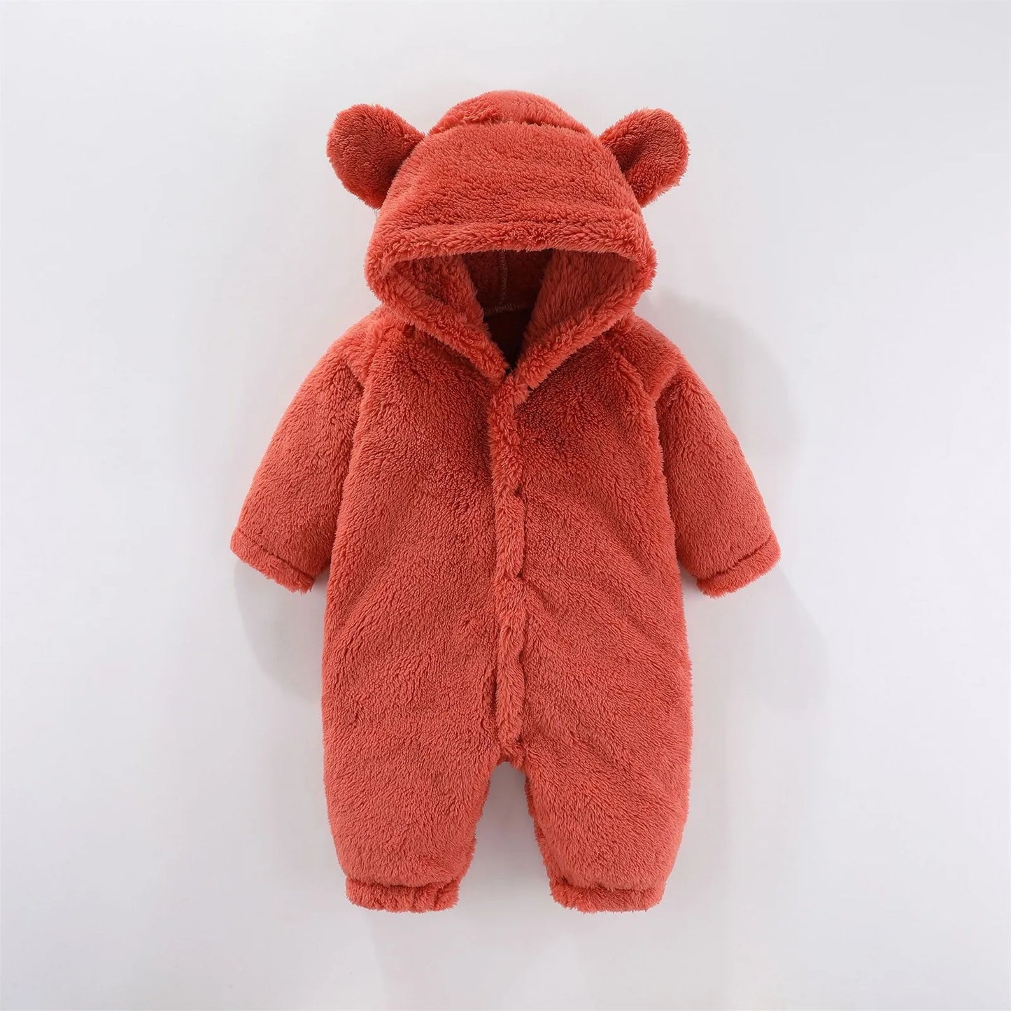 Baby Snowsuit Romper – Warm Fleece Hooded Jumpsuit for Newborn Boys & Girls (0-12M)