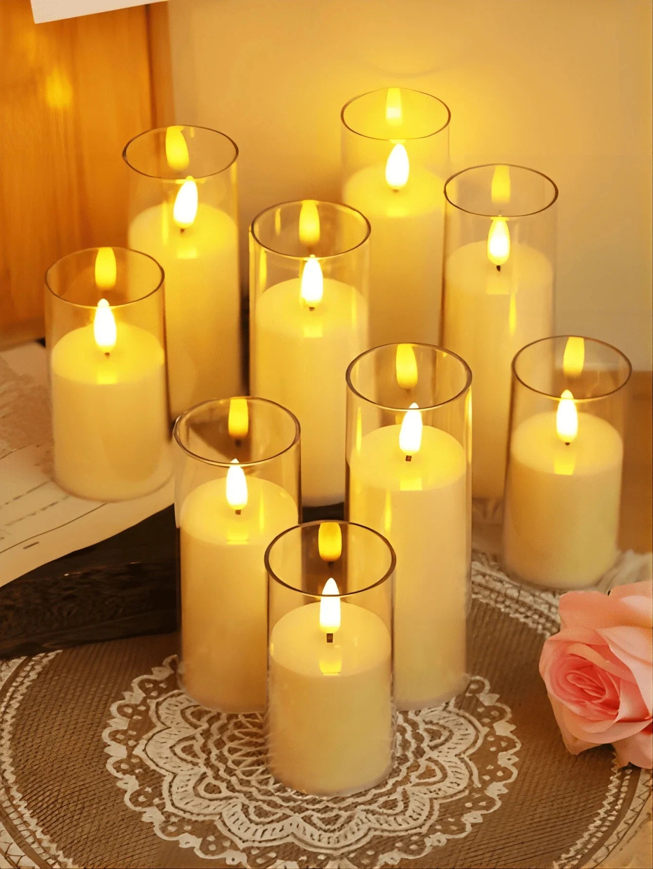 LED Flameless Flickering Tealight Candles (Set of 1/3/9)