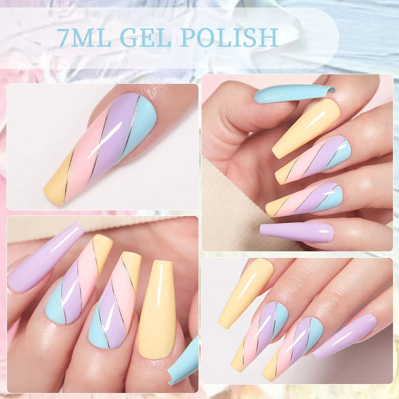 LILYCUTE Gel Nail Polish Set – 7ml Colorful UV Gel Varnish for Manicure | Long-Lasting Semi-Permanent Soak Off Nail Art Base & Top Coat