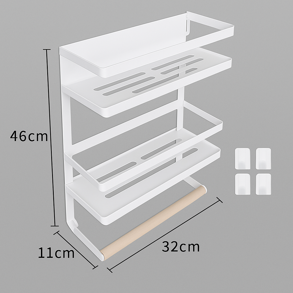 Magnetic kitchen storage rack