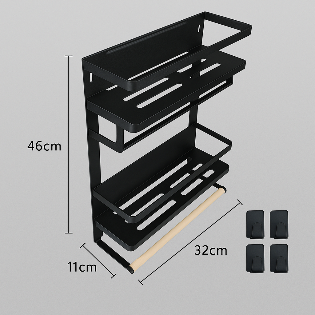 Magnetic kitchen storage rack