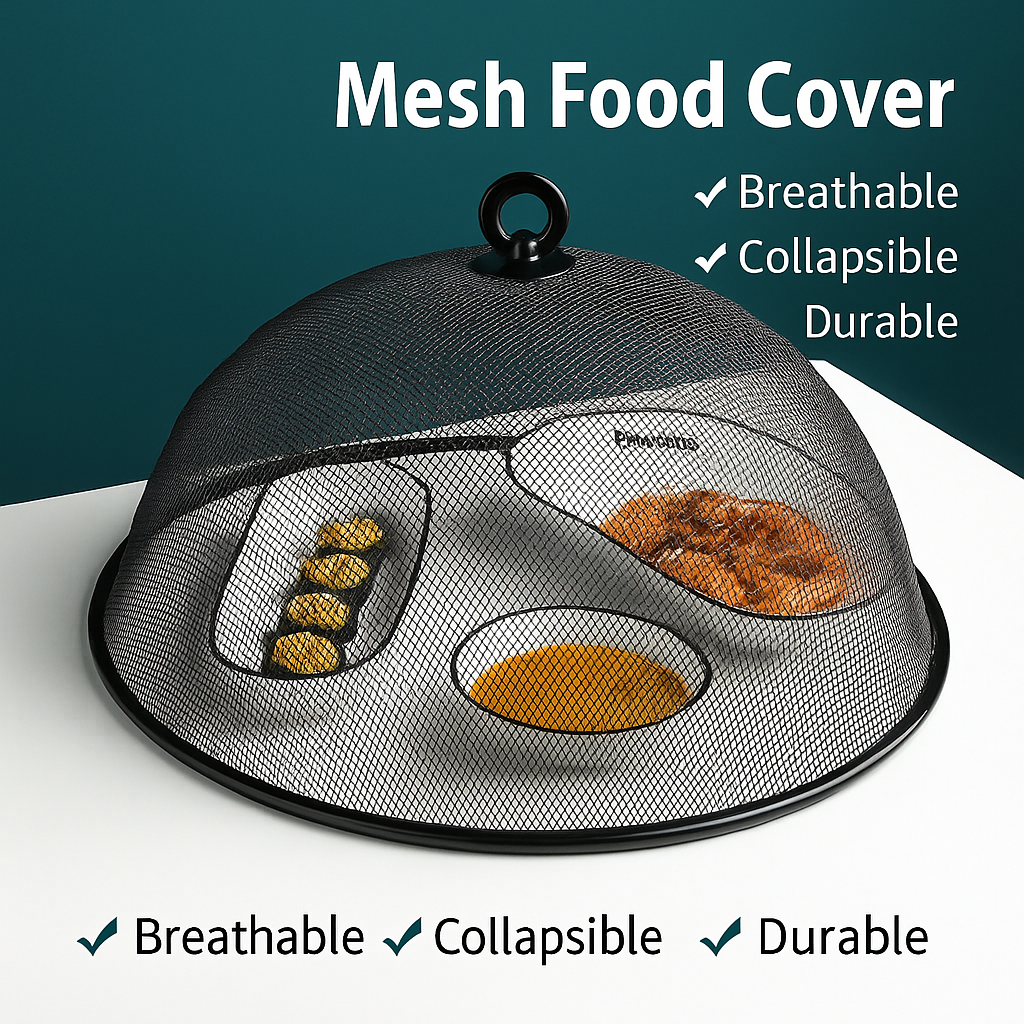 SafeServe™ Mesh Food Cover – Dustproof Dome for Table