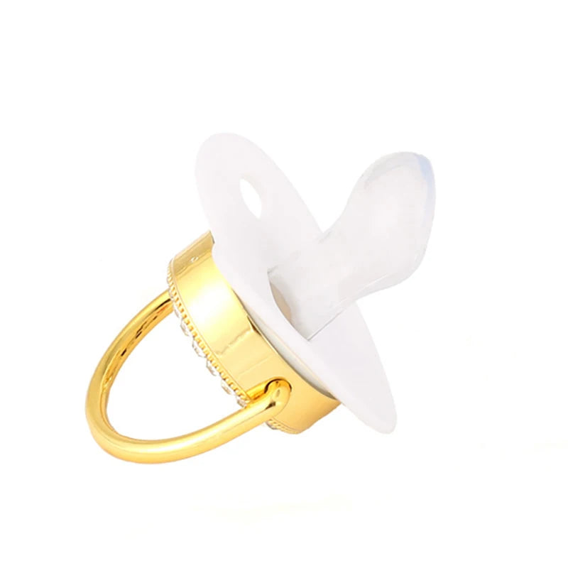 Bling Baby Pacifier – BPA-Free Silicone Dummy with "I Love Mum & Dad" Design (Newborn Shower Gift)