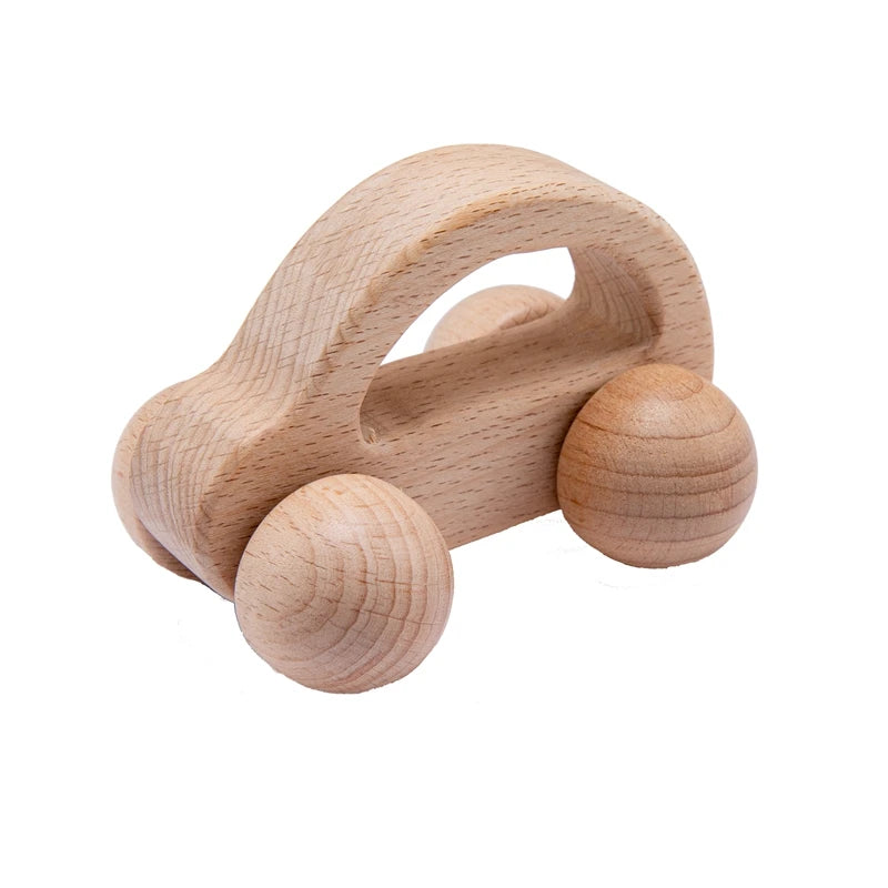 Wooden Baby Rattle Set – Montessori Beech Handheld Sound Toys for Newborns & Infants