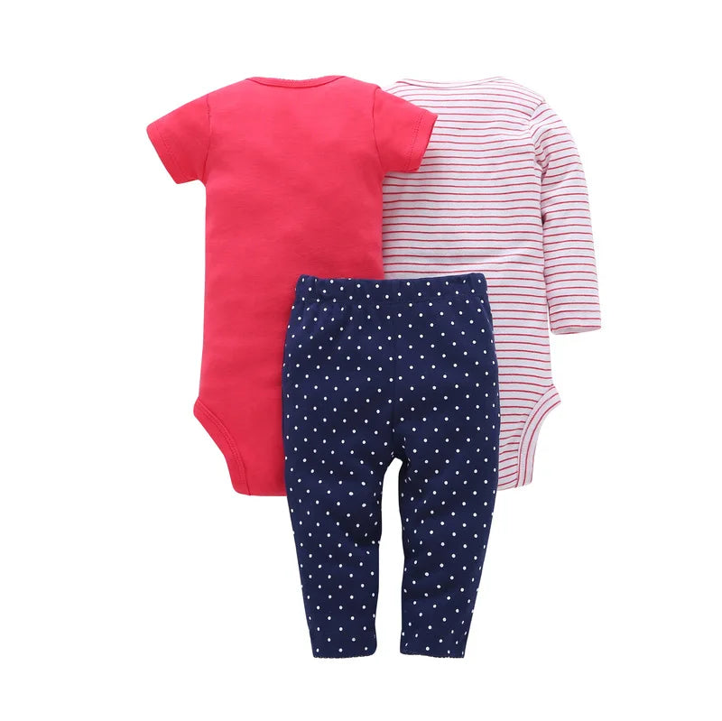 Baby Clothes Set – 100% Cotton Cartoon Bodysuit & Pants for Newborn Boys & Girls