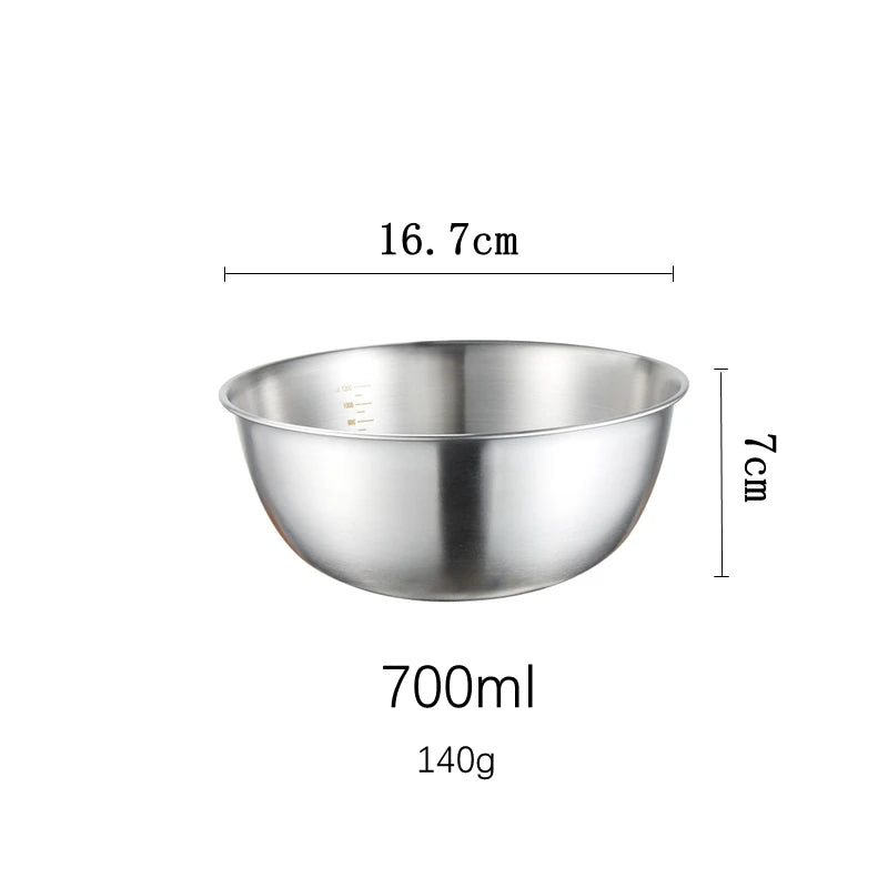 Stainless Steel Mixing Bowl Set with Measurement Scale – Cooking, Baking & Salad Bowls