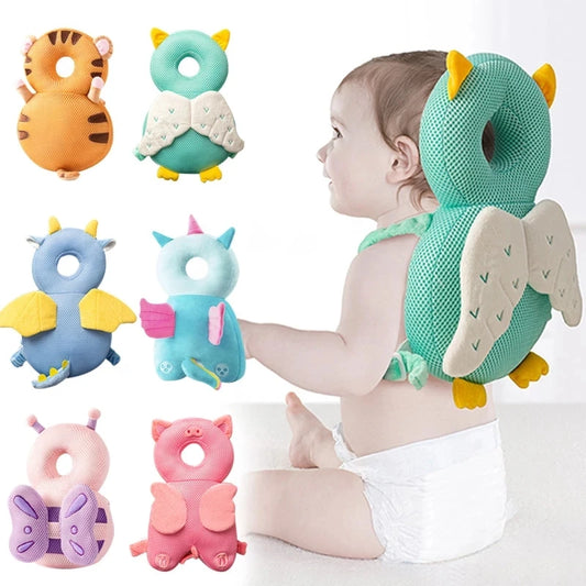 Baby Head Protector Pillow – Soft Backpack Cushion for Toddlers (1–3 Years, Cartoon Design)