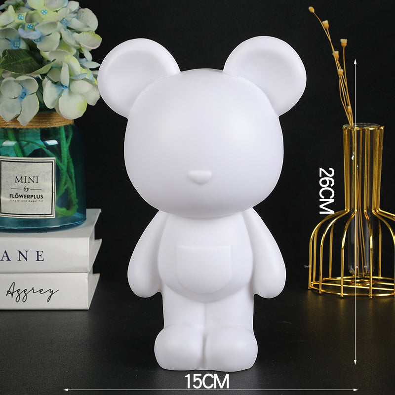 DIY Fluid Violent Bear Material Bag Keychain White Body