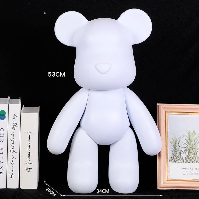 DIY Fluid Violent Bear Material Bag Keychain White Body