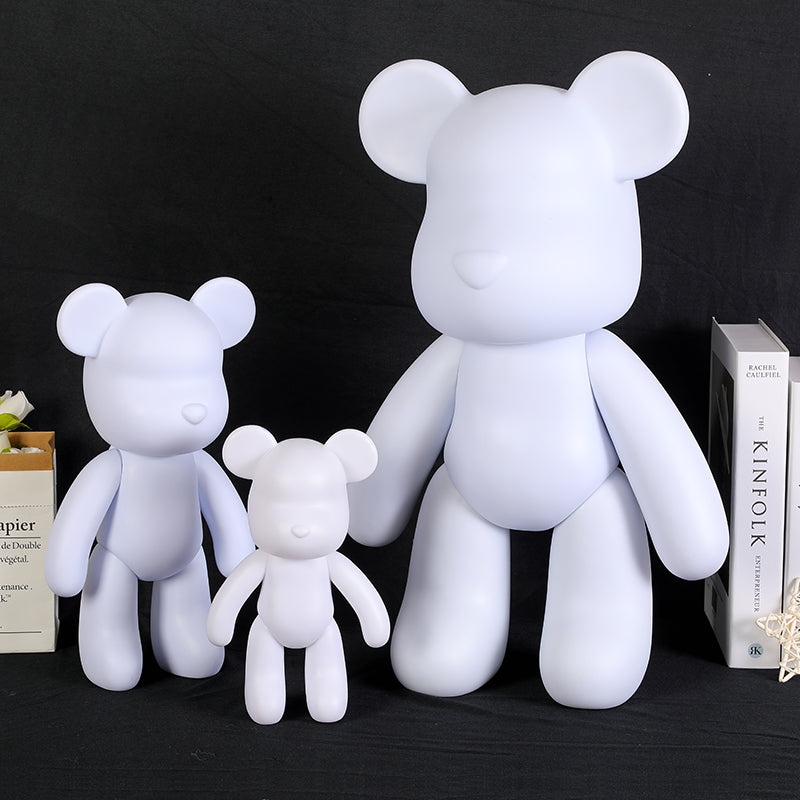 DIY Fluid Violent Bear Material Bag Keychain White Body
