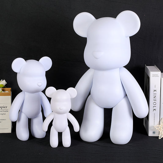 DIY Fluid Violent Bear Material Bag Keychain White Body