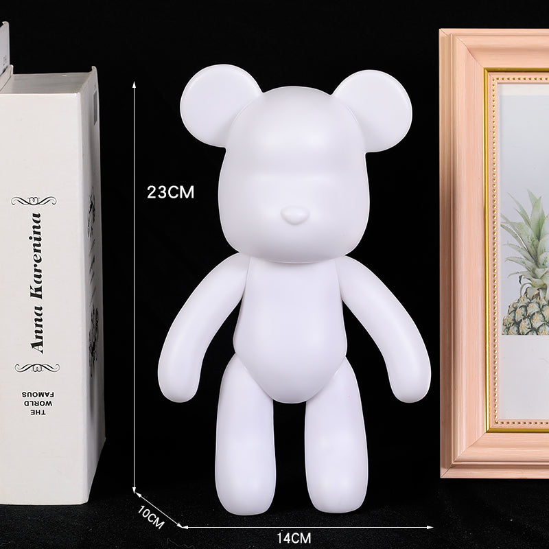 DIY Fluid Violent Bear Material Bag Keychain White Body