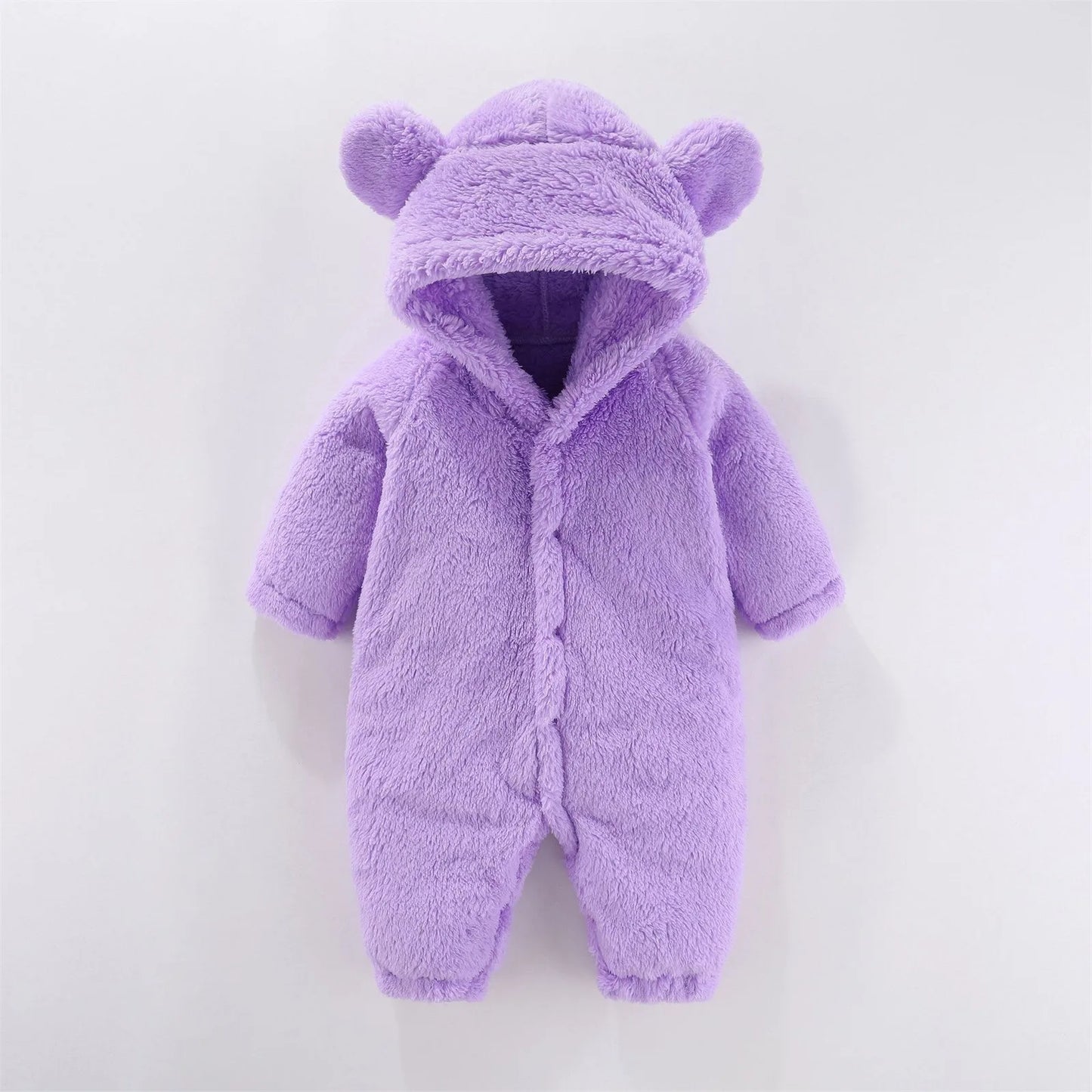 Baby Snowsuit Romper – Warm Fleece Hooded Jumpsuit for Newborn Boys & Girls (0-12M)