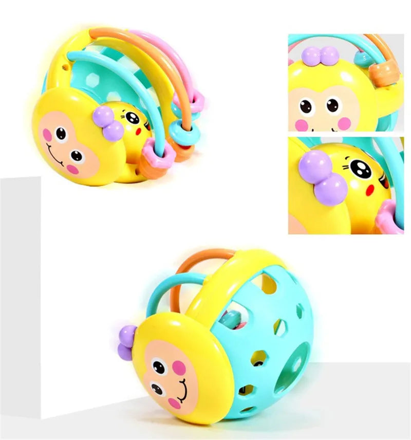 Baby Soft Silicone Teething Rattle Ball – Sensory Grasping Toy for Newborns & Toddlers