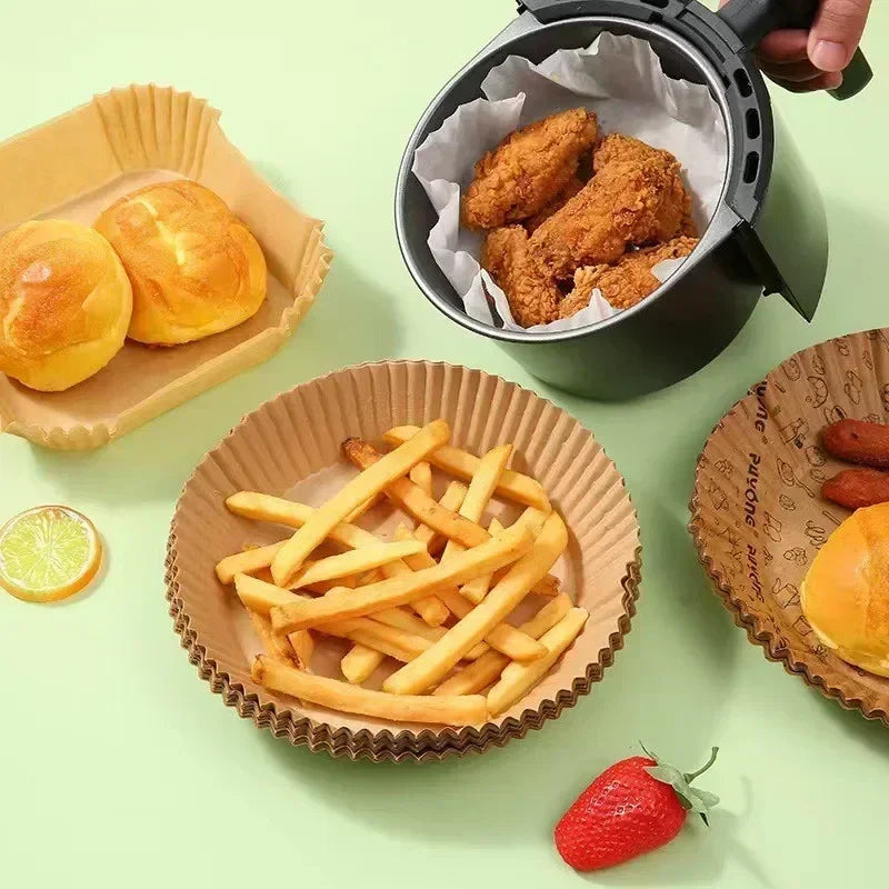 Disposable Air Fryer Paper Liners – Non-Stick, Oil-Absorbing Baking Sheets