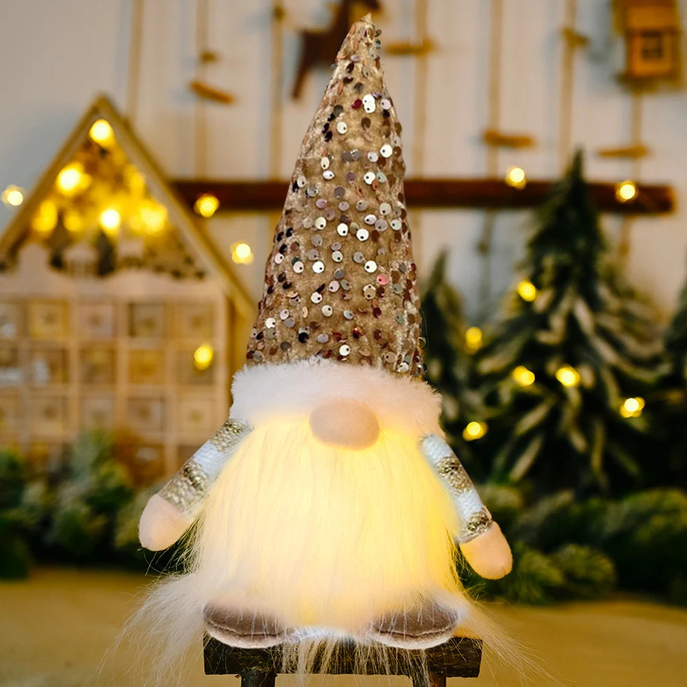 LED Christmas Gnome – Glowing Faceless Doll Decoration 30cm