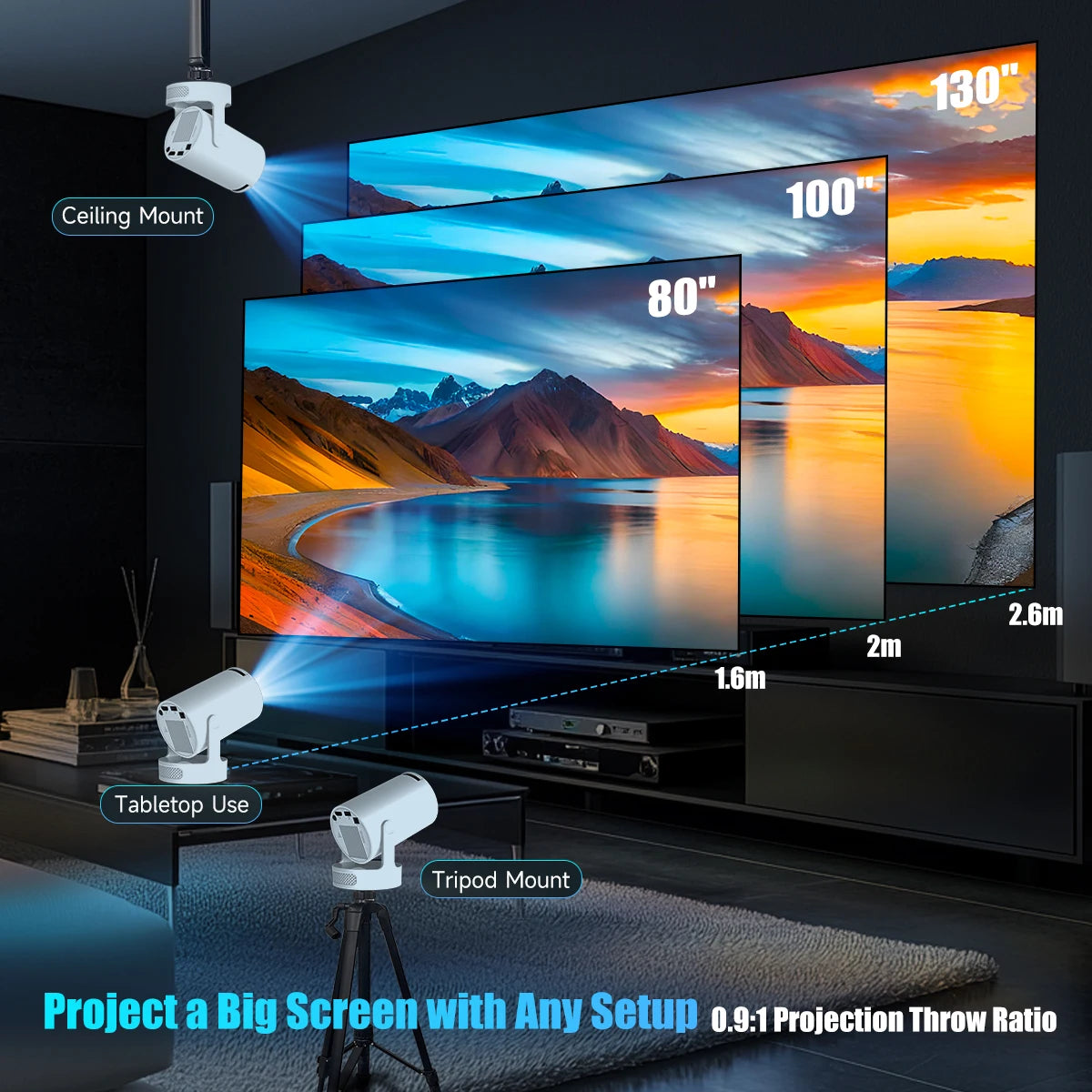 Magcubic HY300 Pro+ 4K Portable Projector – WiFi 6, BT5.4, Android 11