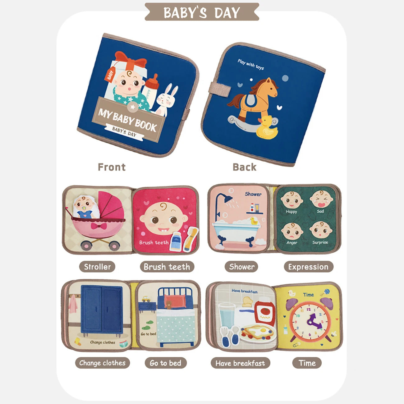Soft Cloth Baby Books – Early Learning & Sensory Educational Toy Set for Infants & Toddlers | Parent-Child Interactive Books