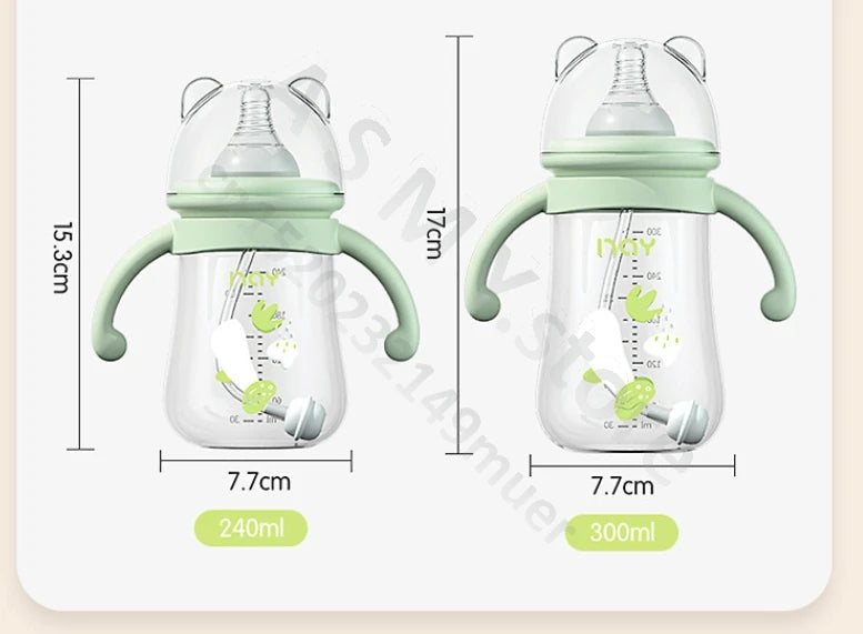 Anti-Colic Baby Bottle with Handles for 6+ Months – Leak-Proof, BPA-Free, Easy Grip