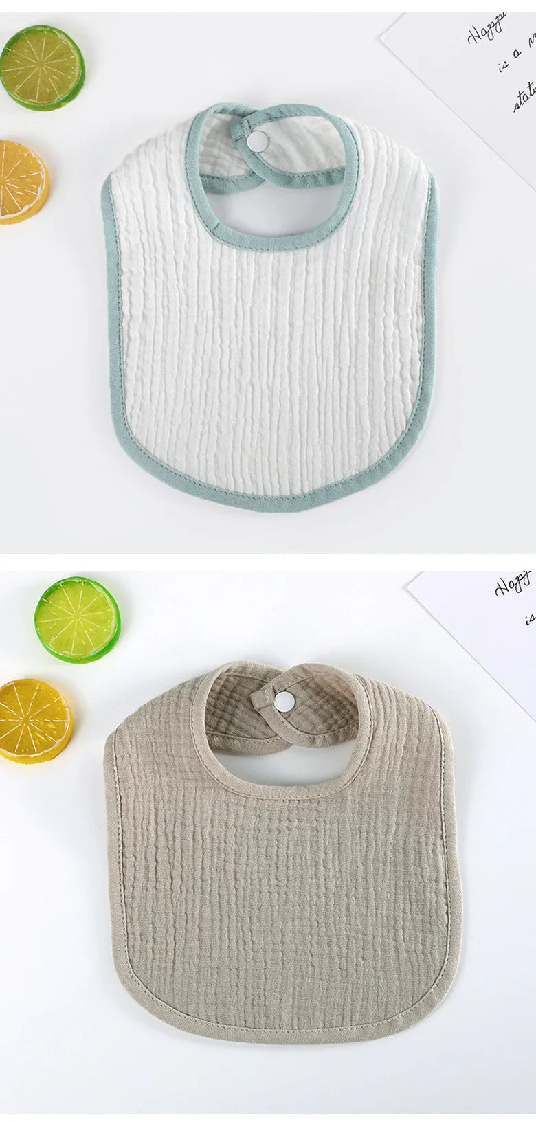 Baby Drool Bib – Soft Cotton Feeding Bib for Newborns & Toddlers (Unisex, Solid Color)