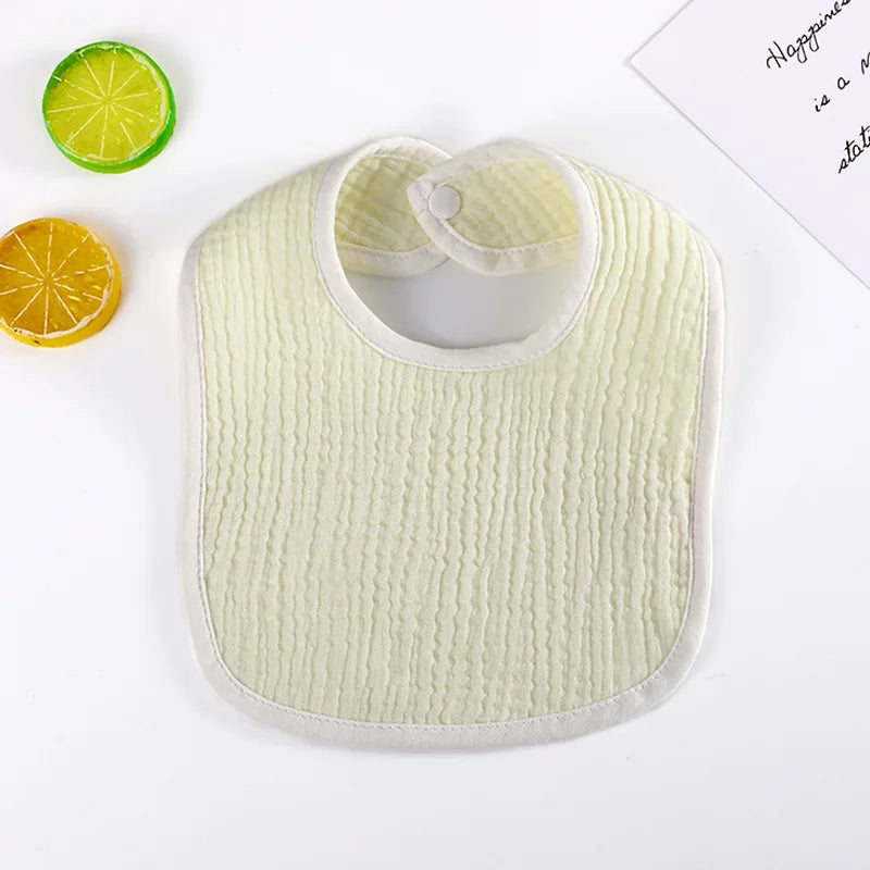 Baby Drool Bib – Soft Cotton Feeding Bib for Newborns & Toddlers (Unisex, Solid Color)