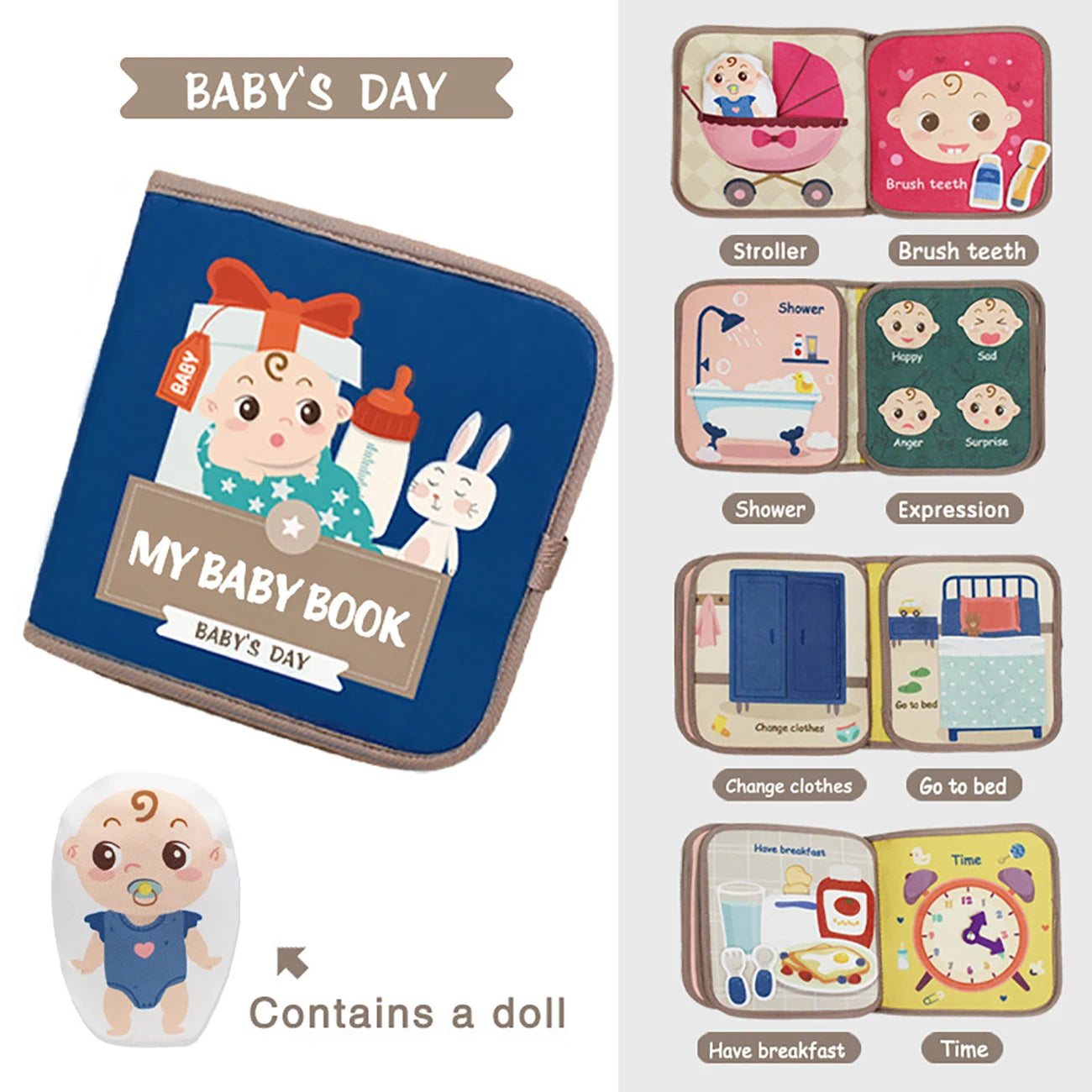 Soft Cloth Baby Books – Early Learning & Sensory Educational Toy Set for Infants & Toddlers | Parent-Child Interactive Books