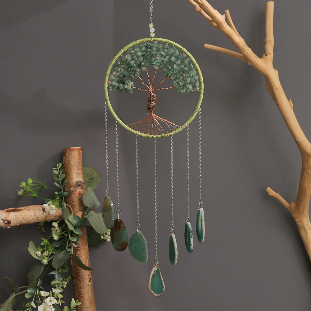 Crystal Sun & Moon Wind Chime – Rainbow Dream Catcher Hanging for Home & Garden Decor