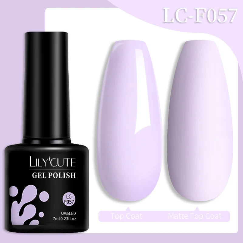 LILYCUTE Gel Nail Polish Set – 7ml Colorful UV Gel Varnish for Manicure | Long-Lasting Semi-Permanent Soak Off Nail Art Base & Top Coat