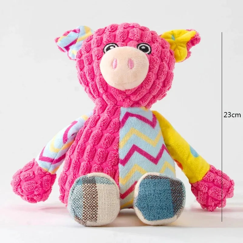 Squeaky Plush Dog Toy – Bite-Resistant, Interactive Chew Toy for Pets (Soft Fleece Animal Design)