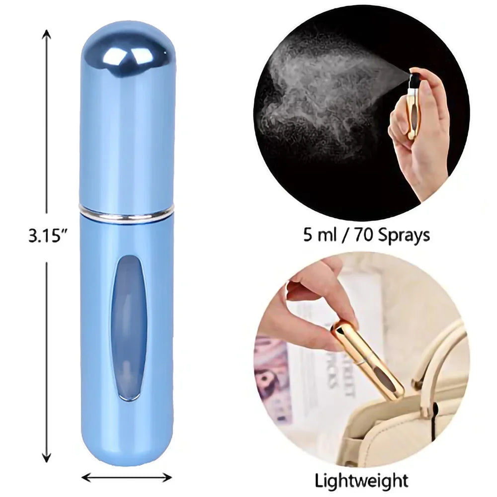 5ml Refillable Perfume Atomizer – Portable Travel Spray Bottle for Fragrance & Liquids