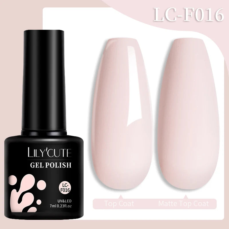 LILYCUTE Gel Nail Polish Set – 7ml Colorful UV Gel Varnish for Manicure | Long-Lasting Semi-Permanent Soak Off Nail Art Base & Top Coat