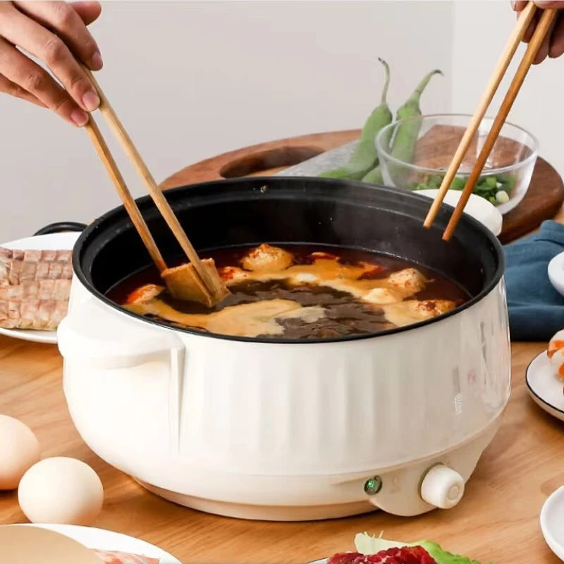 Mini Multi-Function Electric Cooker with Hot Pot & Steamer – Non-Stick 220V Portable Cooker for 1–2 People