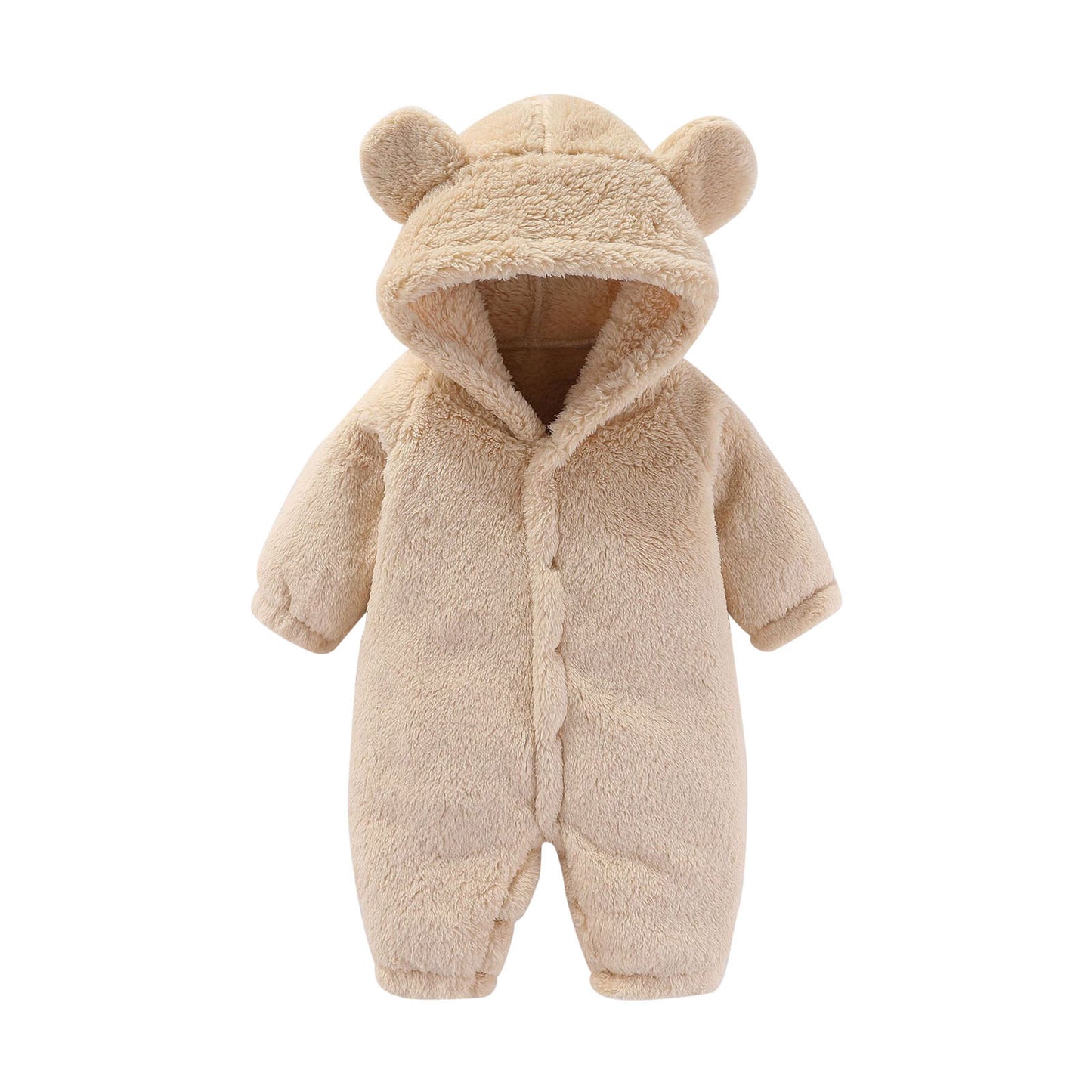 Baby Snowsuit Romper – Warm Fleece Hooded Jumpsuit for Newborn Boys & Girls (0-12M)