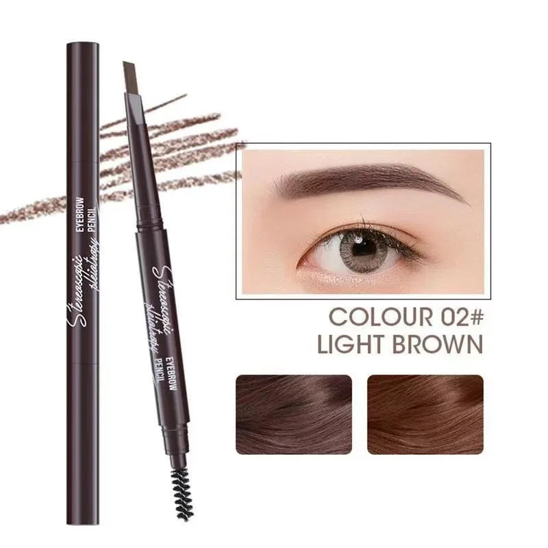 2-in-1 Waterproof Eyebrow Pencil & Brush – Long-Lasting, Smudge-Proof, & Natural Finish