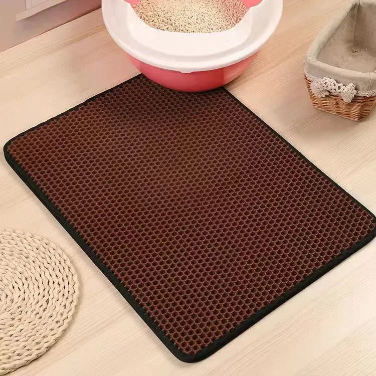 Double-Layer Waterproof Cat Litter Mat – Non-Slip, Easy-Clean Trap Pad for Litter Boxes