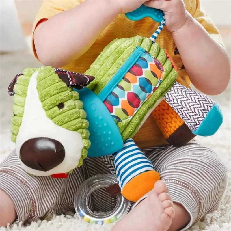 Montessori Baby Plush Animal Stroller Toys – Soft Hanging Rattle Dolls for Newborns & Toddlers
