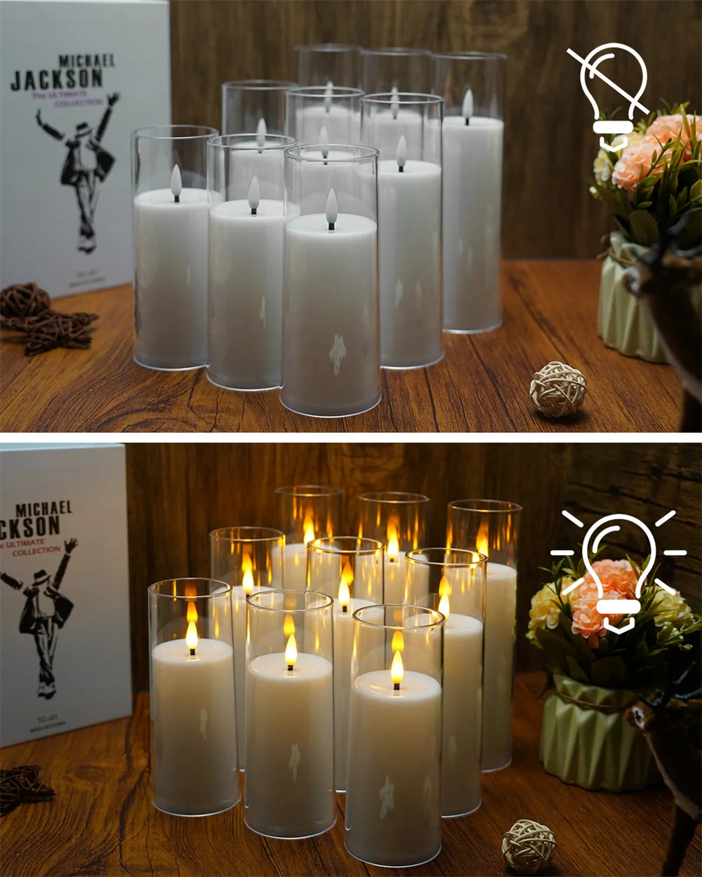 LED Flameless Flickering Tealight Candles (Set of 1/3/9)