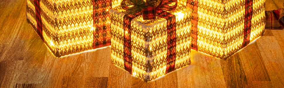 CHRISTMAS LIGHTS GIFT BOXES  SET Style and Sanctuary