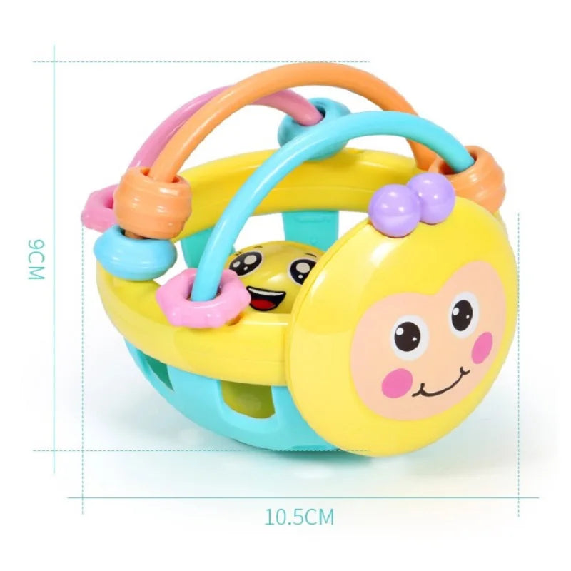 Baby Soft Silicone Teething Rattle Ball – Sensory Grasping Toy for Newborns & Toddlers