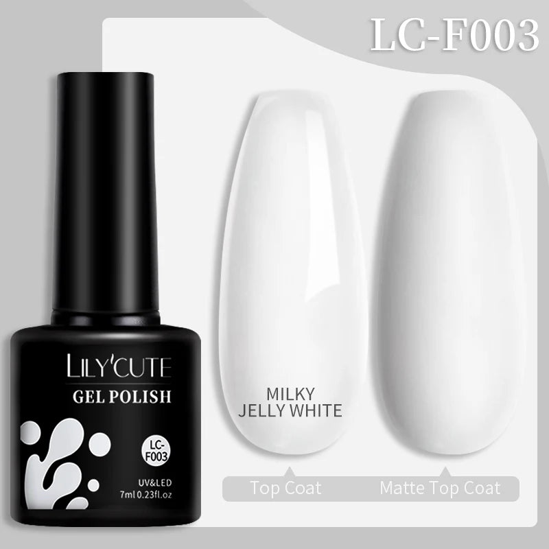 LILYCUTE Gel Nail Polish Set – 7ml Colorful UV Gel Varnish for Manicure | Long-Lasting Semi-Permanent Soak Off Nail Art Base & Top Coat