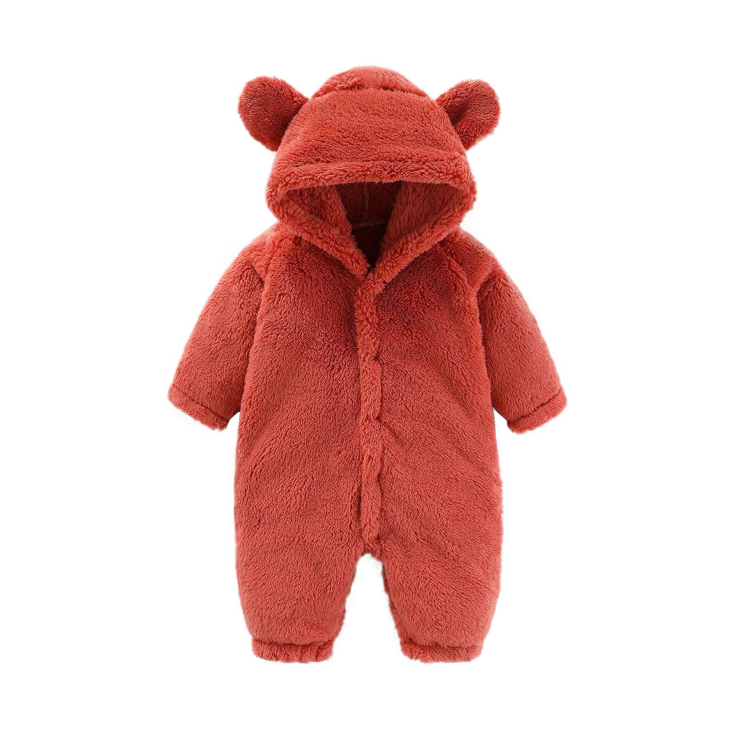 Baby Snowsuit Romper – Warm Fleece Hooded Jumpsuit for Newborn Boys & Girls (0-12M)